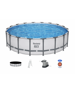 Bestway Steel Pro MAX piscine hors-sol tubulaire ronde 549 x 132 cm avec pompe de filtration et accessoires