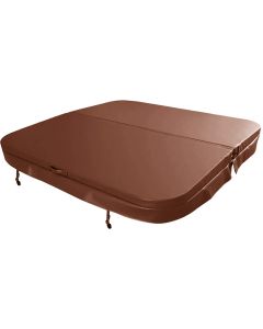 W'eau Couverture de spa carrée 220 x 220 cm marron à coins arrondis rayon 18 cm