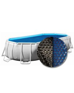 W'eau Bâche à bulles ovale 800 x 416 cm noir et bleu pour piscine