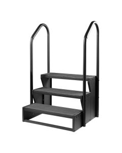 W'eau escalier spa antidérapant avec rampe - Noir