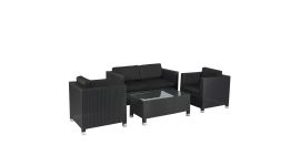 Ensemble de jardin "Bari" coin salon noir - Pure Garden & Living