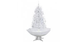 Sapin de Noël Simulation chute de neige - Blanc/Argent 170cm