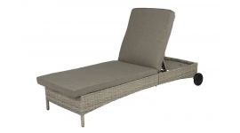 Chaise longue à roulettes "Gaby" Beige/Gris - Pure Garden & Living