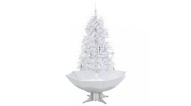Sapin de Noël Simulation chute de neige - Blanc/Argent 170cm