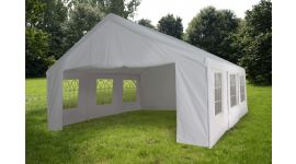 Chapiteau 4x6m PE 160 gr/m2 blanc avec bâches latérales