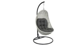 Fauteuil suspendu "Moon" résine tressée - Rio gris clair