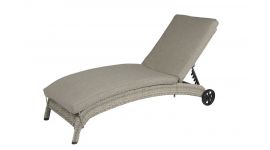 Chaise longue à roulettes "Lara" Beige/Gris - Pure Garden & Living