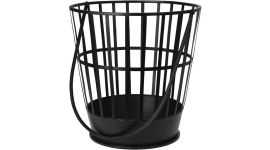 Brasero portable en métal avec anse pour soirées en jardin