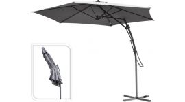 Parasol suspendu Belize push up Ø 300 cm gris clair