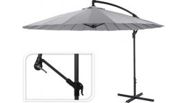Parasol Shanghai Gris clair rond Ø 300 cm