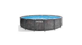 Intex Prism Frame Greywood Premium - Ø 457 x 122 cm - Kit