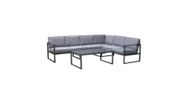 Pure Garden & Living Salon de jardin d'angle Dubai gris