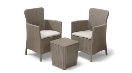 Allibert Miami table et chaise balcon cappuccino - 2 places