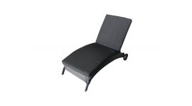 Chaise longue à roulettes "Lara" Noir - Pure Garden & Living