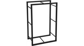 Porte-bûches rectangulaire en métal pour intérieur et extérieur