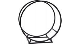 Pro Garden porte-bûches rond en métal noir pour cheminée et jardin