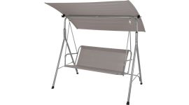 Heuts balancelle 2 places Gomera gris clair avec auvent et coussins