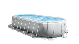 Intex Prism Frame piscine hors-sol tubulaire ovale 610 x 305 x 122 cm avec pompe et accessoires