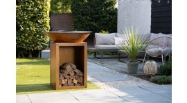 BASTE Brasero Stand 80 avec plancha en acier Corten pour jardin