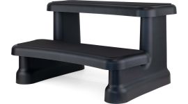 W'eau Escalier de spa antidérapant noir pour accès sécurisé