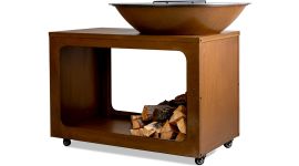 BASTE Island 80 brasero barbecue multifonctionnel en acier Corten