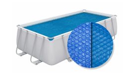 Bestway bâche à bulles rectangulaire 732 x 366 cm bleue pour piscine