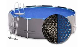 W'eau Bâche à bulles ronde pour piscine hors-sol Ø 155 cm noir et bleu