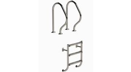 IDEAL échelle de piscine Inox AISI 304 à 3 marches en 2 parties