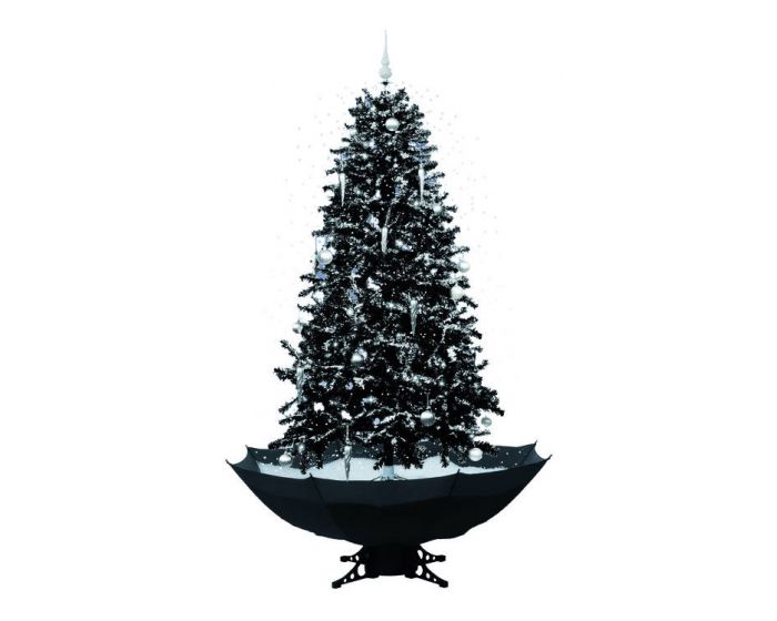 Sapin de Noël Simulation chute de neige - Noir - 170cm