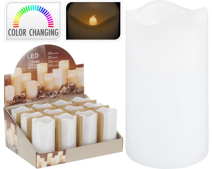 Bougie led avec minuterie 7x13 cm multicolor