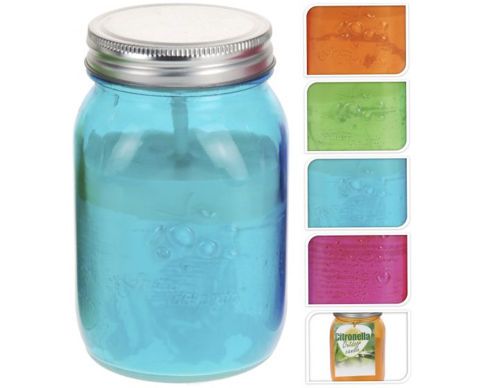 Bougie citronnelle dans pot en verre