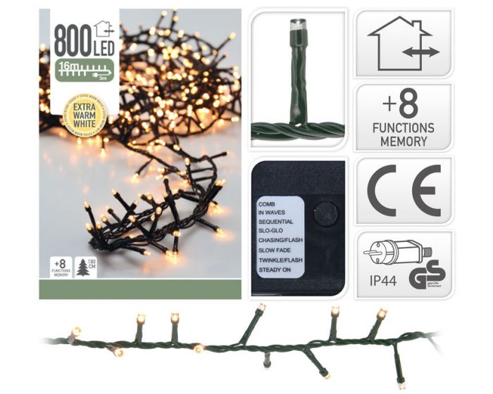 Guirlande lumineuse en grappe led 800 ampoules