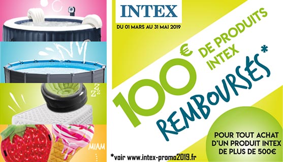 Offre cashback Intex