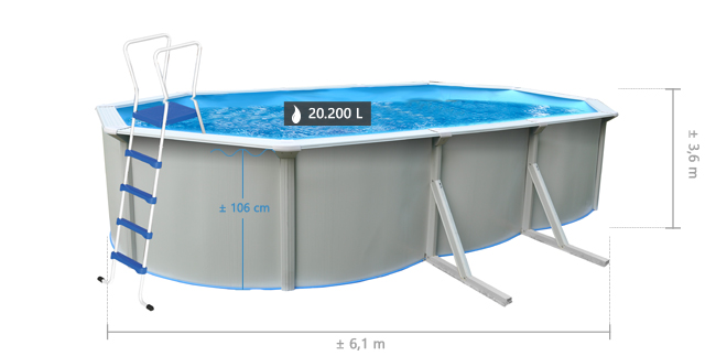 Splasher pool 610 x 360 cm