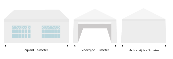 Pure Garden & Living partytent 3x6 afmetingen