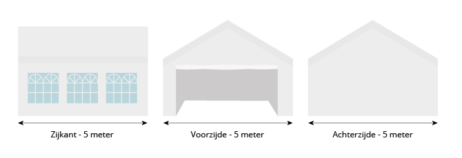 Pure Garden & Living partytent 5x5 afmetingen